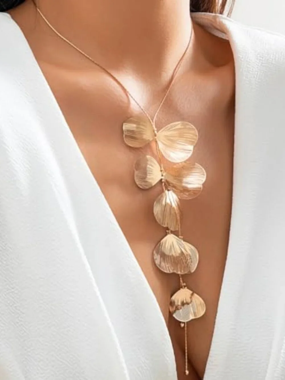 New - Statement Gold Leaf Choker Necklace for Women‎ Trendy Boho Black Ginkgo